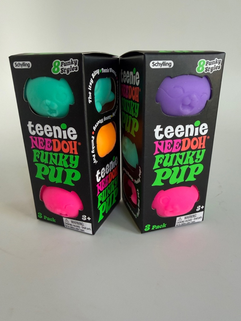 Teenie NeeDoh Funky Pup - Purple, Pink, green and Orange
